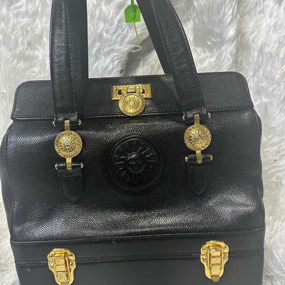 VERSACE RARE LEATHER TRUNK BAG - Picture 8 of 9